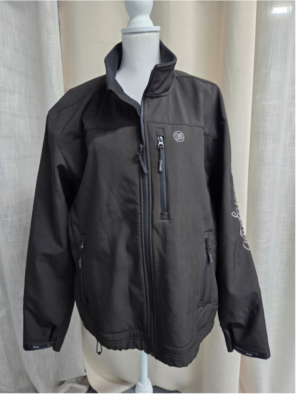 Wrangler Black Performance Softshell Jacket Zip Pockets Size XXL